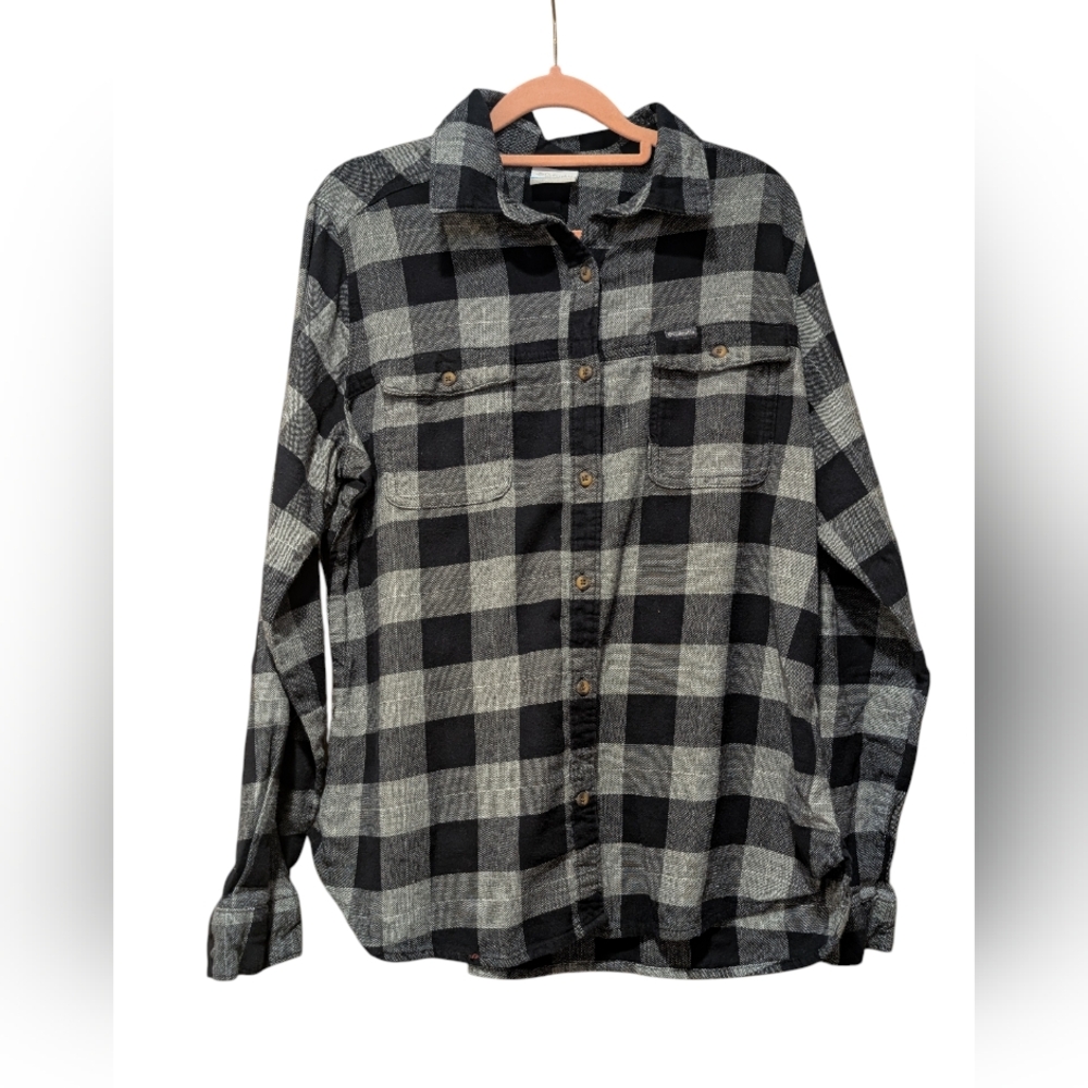 Columbia Women's Button Down Flannel Warm Long Sleeve Shirt Sz L